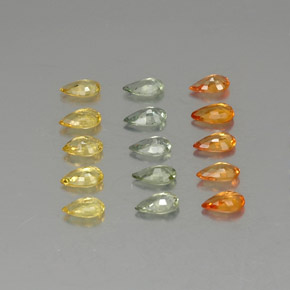 Gemas de zafiro multicolor natural de 3,20 ct, en forma de pera, VVS-VS