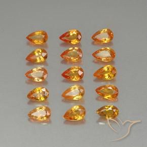 4.46ctw Natural Naranja medio Zafiro, En forma de pera, VVS-VS
