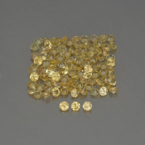 Gemas de zafiro amarillo natural de  ct, corte redondo, VVS-VS