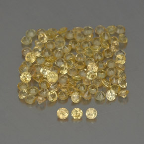 Gemas de zafiro amarillo natural de  ct, corte redondo, VVS-VS