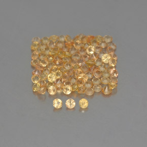 Gemas de zafiro amarillo natural de  ct, corte redondo, VVS-VS