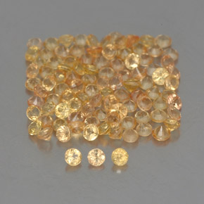 Gemas de zafiro amarillo natural de  ct, corte redondo, VVS-VS