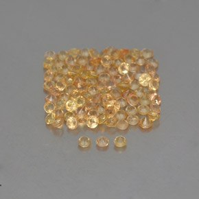Gemas de zafiro amarillo natural de  ct, corte redondo, VVS-VS