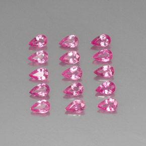 Gemas de zafiro rosa natural de 4,04 ct, en forma de pera, VVS-VS