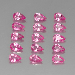 Gemas de zafiro rosa natural de 4,04 ct, en forma de pera, VVS-VS