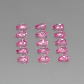 Gemas de zafiro rosa natural de 4,04 ct, en forma de pera, VVS-VS