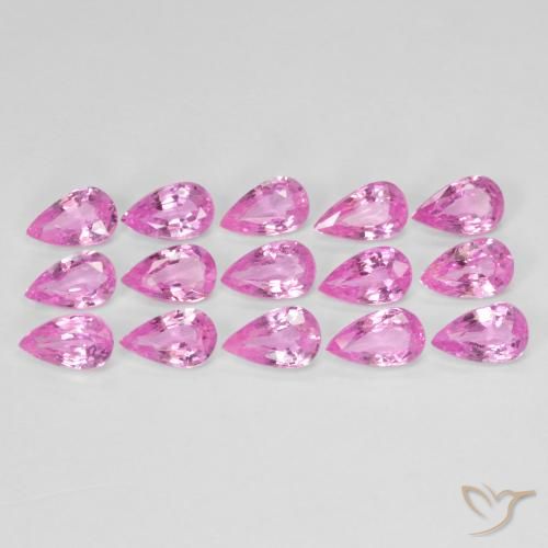 Gemas de Zafiro Rosado púrpura real natural de 4.10 ct, En forma de pera, VVS-VS