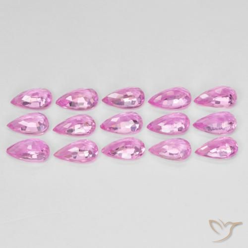 Gemas de Zafiro Rosado púrpura real natural de 4.10 ct, En forma de pera, VVS-VS