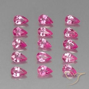 Gemas de Zafiro Rosado oscuro medio natural de 3.93 ct, En forma de pera, VVS-VS