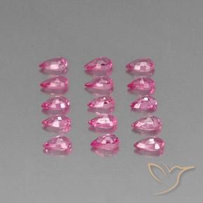 Gemas de Zafiro Rosado oscuro medio natural de 3.93 ct, En forma de pera, VVS-VS