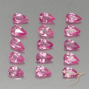 Gemas de Zafiro Rosado medio natural de 3.62 ct, En forma de pera, VVS-VS