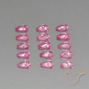 Gemas de Zafiro Rosado medio natural de 3.62 ct, En forma de pera, VVS-VS