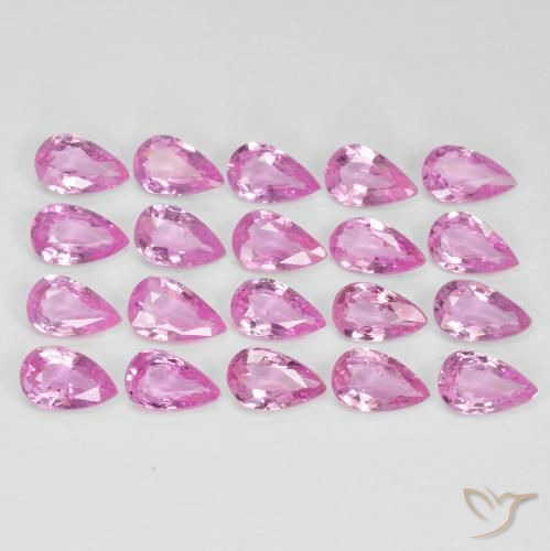 Gemas de Zafiro Rosado púrpura real claro natural de 4.48 ct, En forma de pera, VVS-VS