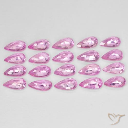 Gemas de Zafiro Rosado púrpura real claro natural de 4.48 ct, En forma de pera, VVS-VS