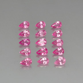 Gemas de zafiro rosa natural de 4,21 ct, en forma de pera, VVS-VS