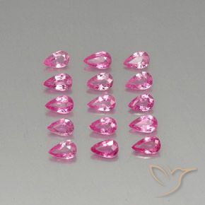 Gemas de zafiro rosa natural de 3,58 ct, en forma de pera, VVS-VS