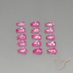 Gemas de zafiro rosa natural de 3,58 ct, en forma de pera, VVS-VS
