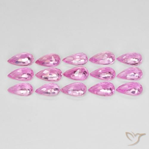 Gemas de Zafiro Rosado medio natural de 4.26 ct, En forma de pera, VVS-VS