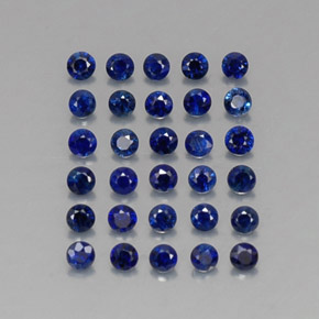 Gemas de zafiro azul natural de  ct, corte redondo, VVS-VS