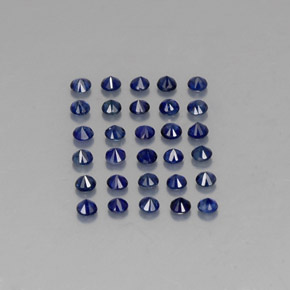 Gemas de zafiro azul natural de  ct, corte redondo, VVS-VS
