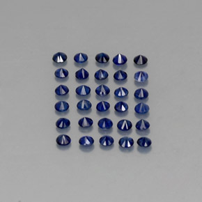 Gemas de zafiro azul natural de  ct, corte redondo, VVS-VS