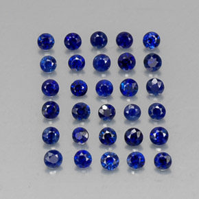 Gemas de zafiro azul natural de  ct, corte redondo, VVS-VS