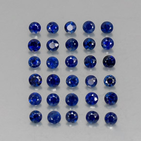 Gemas de zafiro azul natural de  ct, corte redondo, VVS-VS