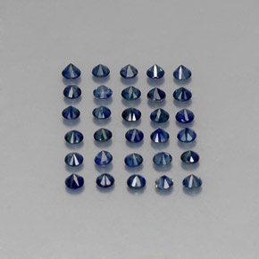 Gemas de zafiro azul natural de  ct, corte redondo, VVS-VS