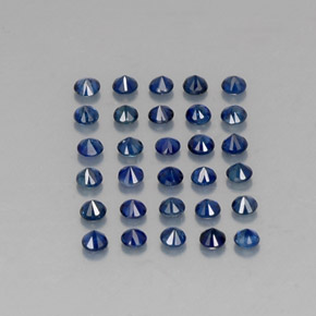 Gemas de zafiro azul natural de  ct, corte redondo, VVS-VS
