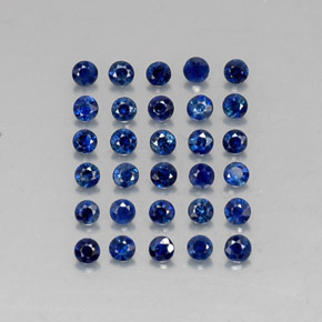 Gemas de zafiro azul natural de  ct, corte redondo, VVS-VS