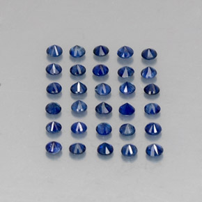 Gemas de zafiro azul natural de  ct, corte redondo, VVS-VS