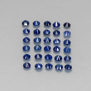 Gemas de zafiro azul natural de  ct, corte redondo, VVS-VS