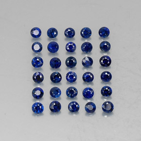 Gemas de zafiro azul natural de  ct, corte redondo, VVS-VS