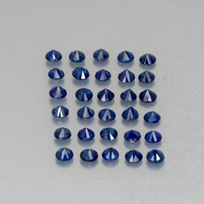 Gemas de zafiro azul natural de  ct, corte redondo, VVS-VS