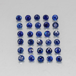 Gemas de zafiro azul natural de  ct, corte redondo, VVS-VS