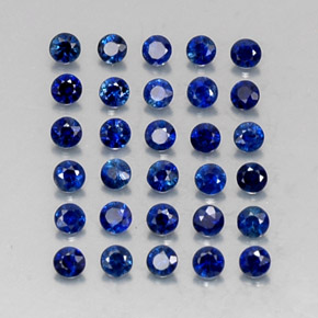 Gemas de zafiro azul natural de  ct, corte redondo, VVS-VS