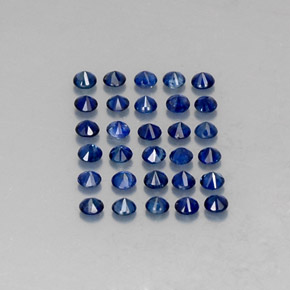 Gemas de zafiro azul natural de  ct, corte redondo, VVS-VS