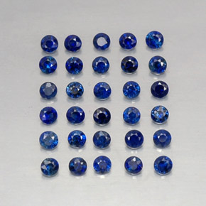 Gemas de zafiro azul natural de  ct, corte redondo, VVS-VS