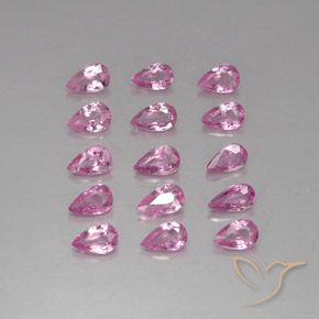 Gemas de zafiro rosa natural de 3,99 ct, en forma de pera, VVS-VS