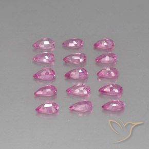Gemas de zafiro rosa natural de 3,99 ct, en forma de pera, VVS-VS