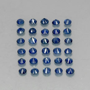 Gemas de zafiro azul natural de  ct, corte redondo, VVS-VS