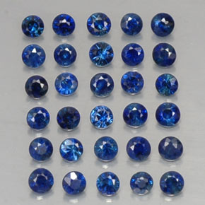 Gemas de zafiro azul natural de  ct, corte redondo, VVS-VS