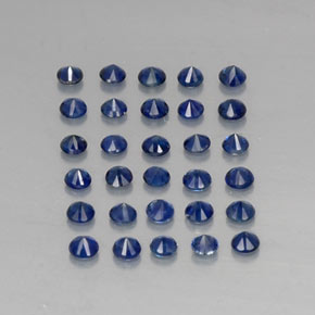 Gemas de zafiro azul natural de  ct, corte redondo, VVS-VS