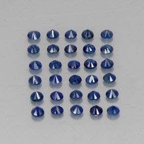 Gemas de zafiro azul natural de  ct, corte redondo, VVS-VS