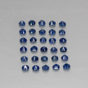 Gemas de zafiro azul natural de  ct, corte redondo, VVS-VS