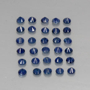 Gemas de zafiro azul natural de  ct, corte redondo, VVS-VS