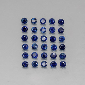 Gemas de zafiro azul natural de  ct, corte redondo, VVS-VS