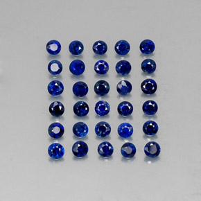 Gemas de zafiro azul natural de  ct, corte redondo, VVS-VS