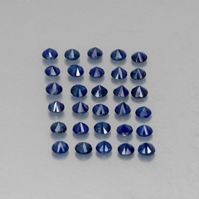 Gemas de zafiro azul natural de  ct, corte redondo, VVS-VS