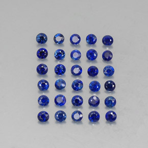 Gemas de zafiro azul natural de  ct, corte redondo, VVS-VS